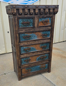 Copper Patina Chest - Blue