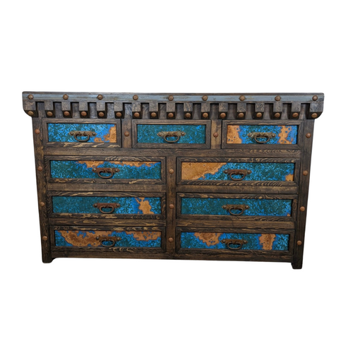 Copper Patina Dresser - Blue