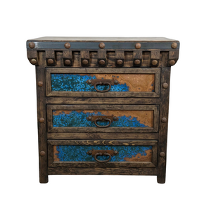 Copper Patina Nightstands - Blue